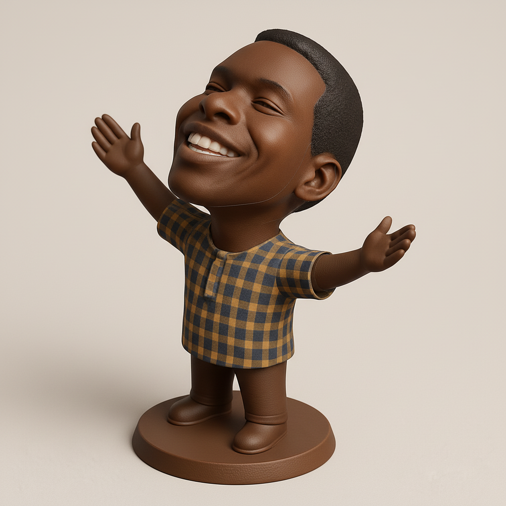 face to 3d model ai-3D portrait printing from photo_Joyful Celebration Figurine: Arms Wide Open!
