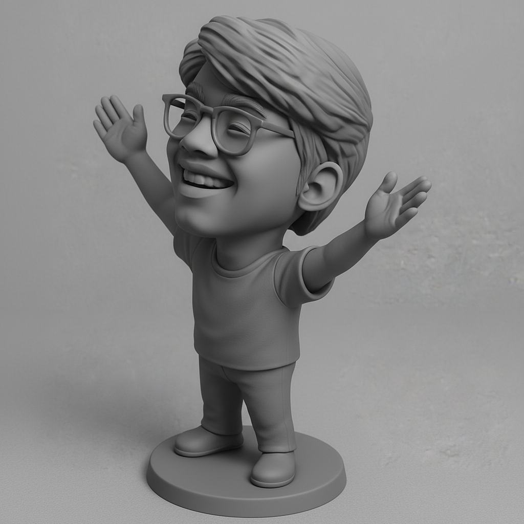 face anatomy 3d model-create 3d face model from photo_Optimistic Friend 3D Print - Share the Cheer & Joy!