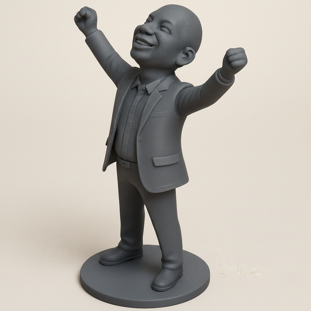 face anatomy 3d model-create 3d face model from photo_Joyful Leader: Celebrate Success with Triumphant Pose