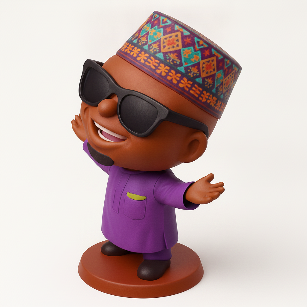 face to 3d model ai-3D portrait printing from photo_Cheerful African Figurine - Welcoming & Vibrant