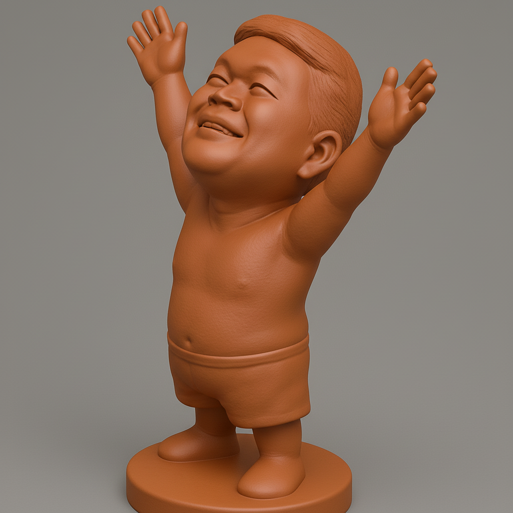 face to 3d model ai-3D portrait printing from photo_Joyful Spirit Figurine - Embrace Happiness!