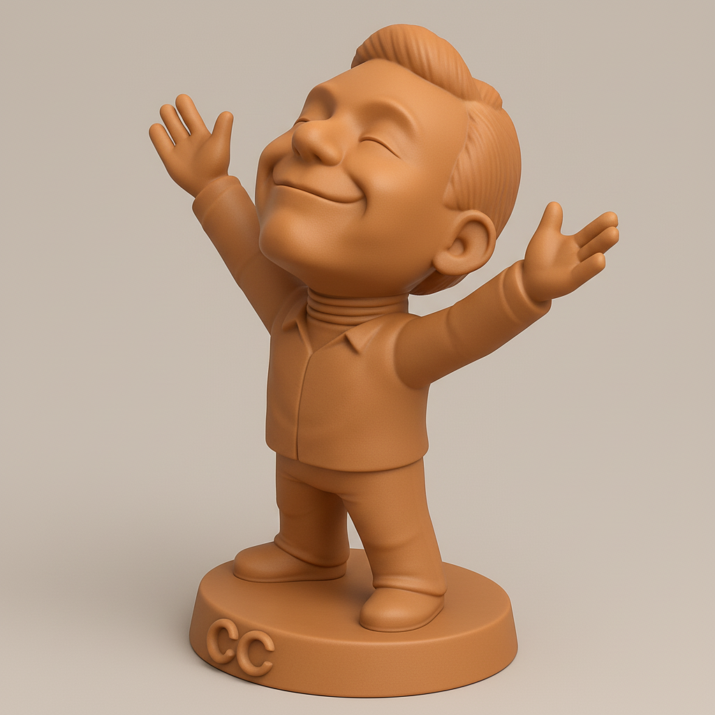 face anatomy 3d model-create 3d face model from photo_Joyful Open Arms Figure - Embrace Happiness 3D Print