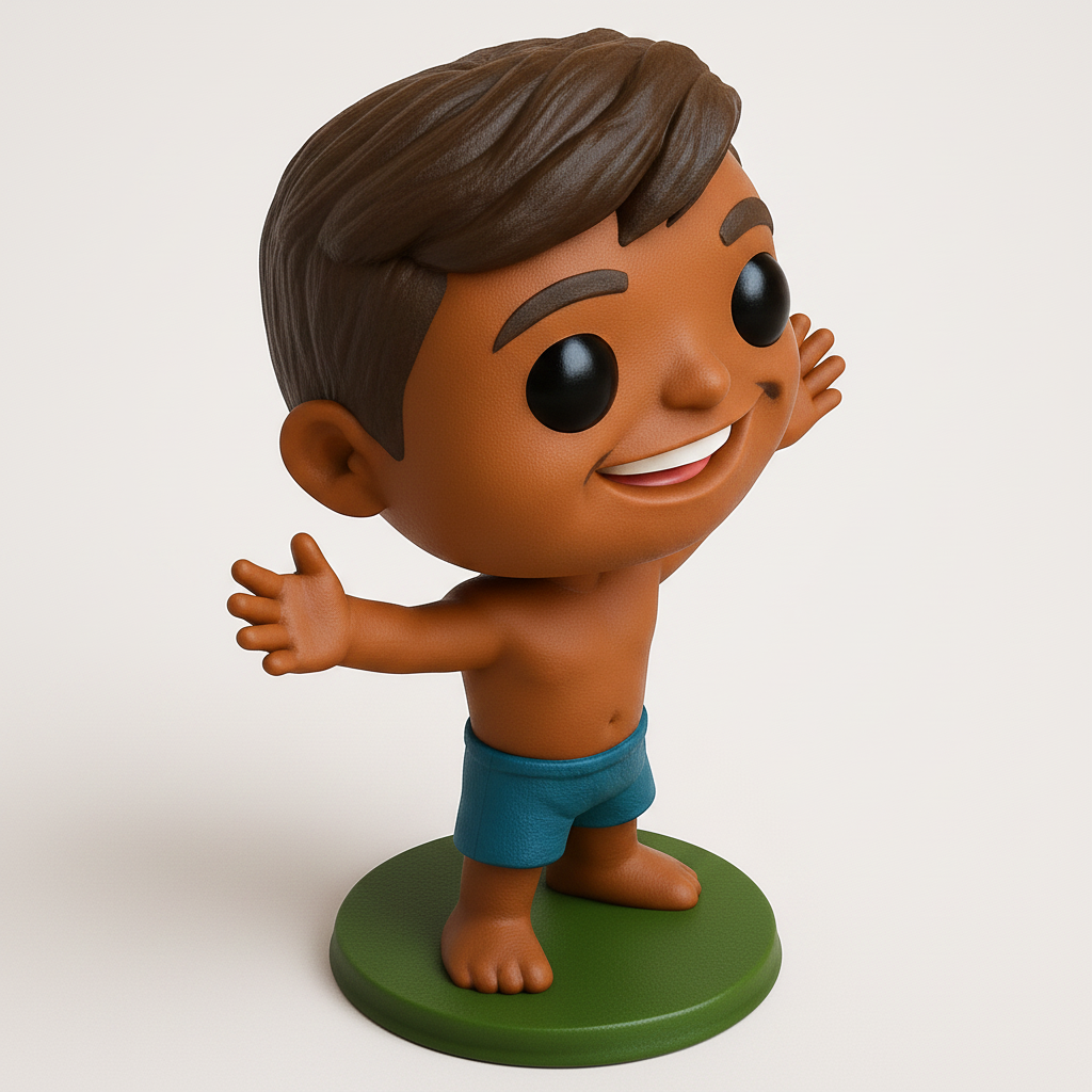 face to 3d model ai-3D portrait printing from photo_Happy Kid Collectible Figurine - Summer Vibes!