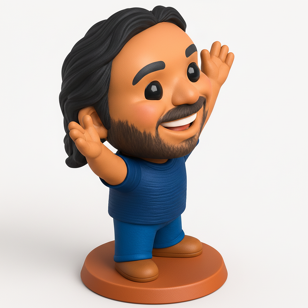 face anatomy 3d model-create 3d face model from photo_Cheerful Man Figurine: Desktop Buddy & Collectible