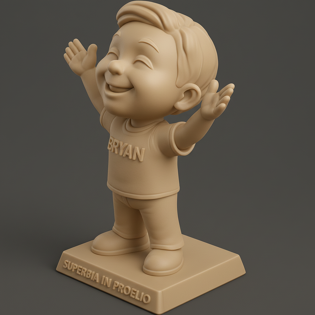 silhouette 3d printer maker-3d portrait printing_Happy Bryan Customizable 3D Print - Personalized Gift