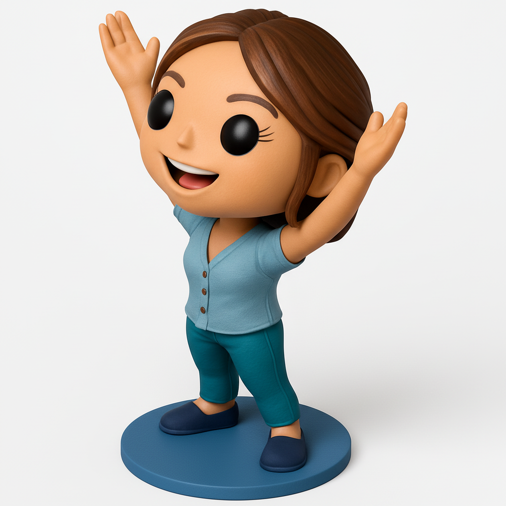 face to 3d model ai-3D portrait printing from photo_Joyful Cartoon Woman Figure - Celebrate & Display!