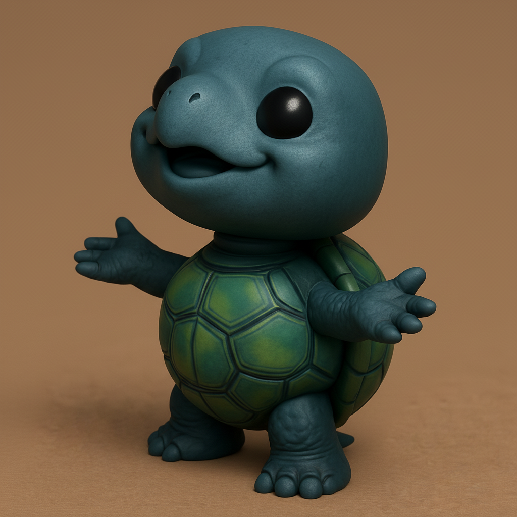 face to 3d model ai-3D portrait printing from photo_Charming Smiling Turtle Figurine