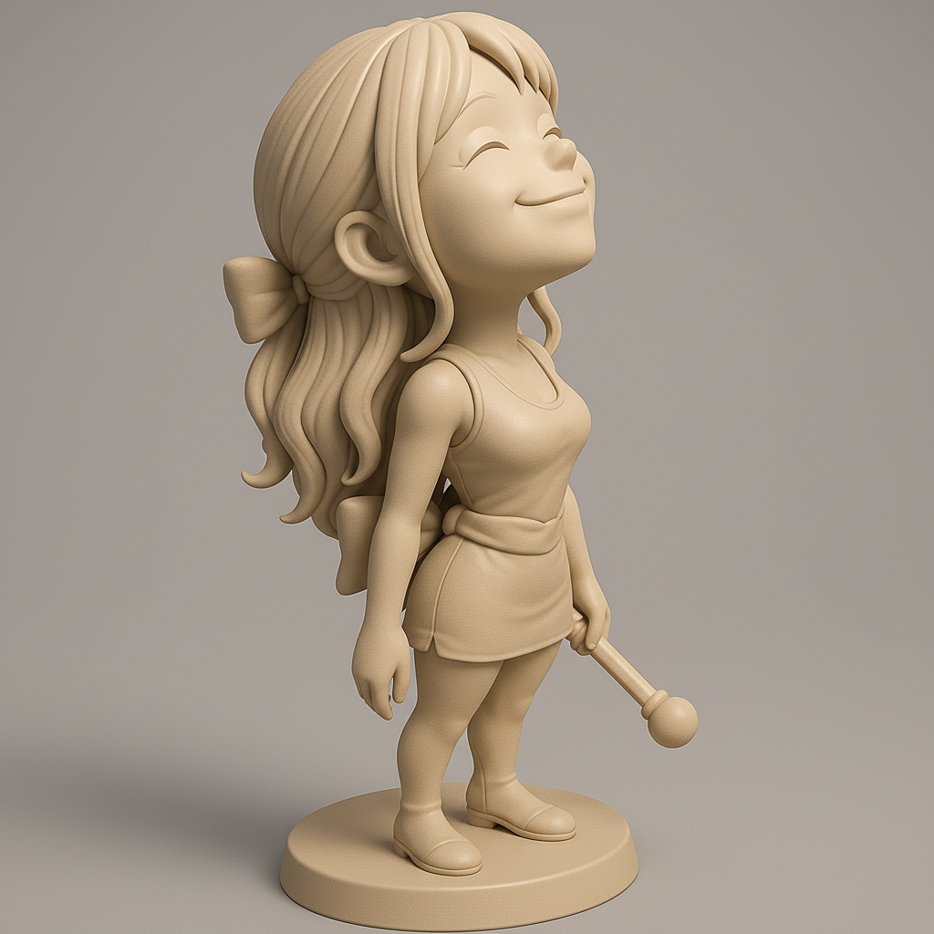 face anatomy 3d model-create 3d face model from photo_Charming Character Figurine for 3D Printing