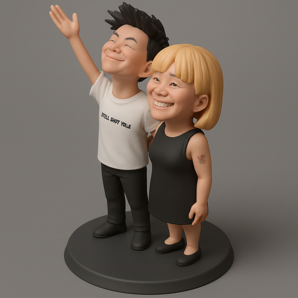 silhouette 3d printer maker-3d portrait printing_Charming Couple 3D Figurine