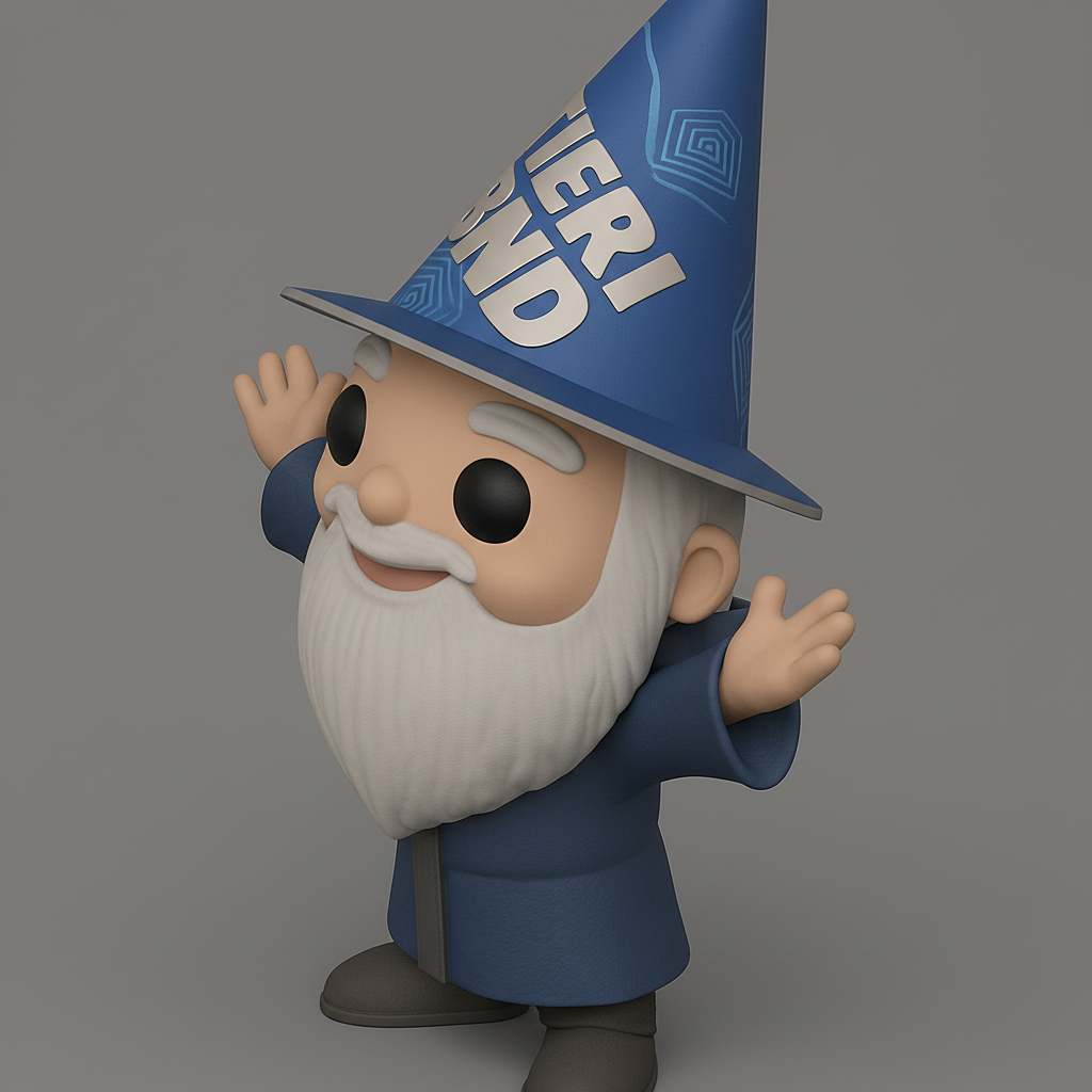 face to 3d model ai-3D portrait printing from photo_Waving Wizard Gnome 'Tier BND' Collectible - Funko Style
