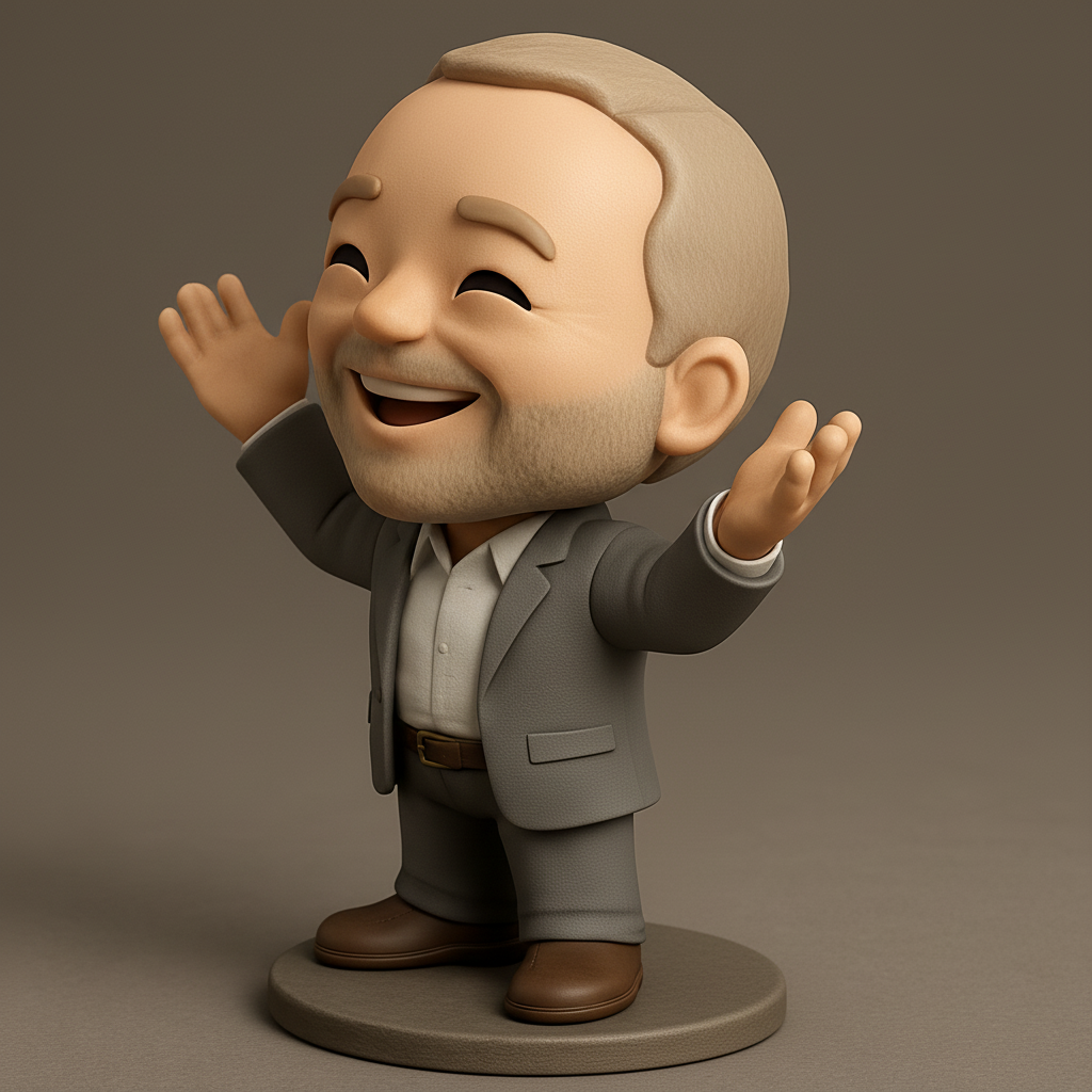 face to 3d model ai-3D portrait printing from photo_Joyful Success Figure - Boost Your Desk's Vibe!