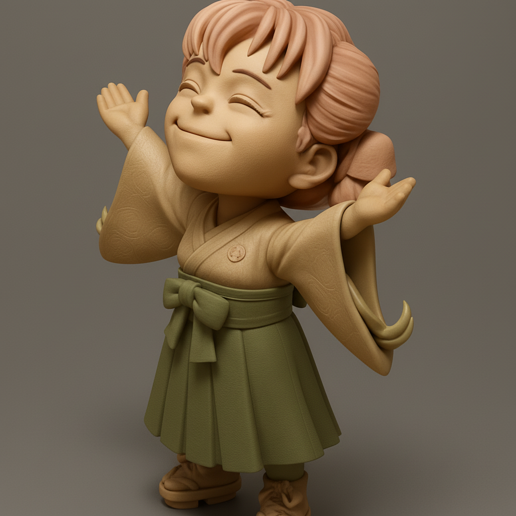 silhouette 3d printer maker-3d portrait printing_Joyful Character Sculpture for 3D Printing