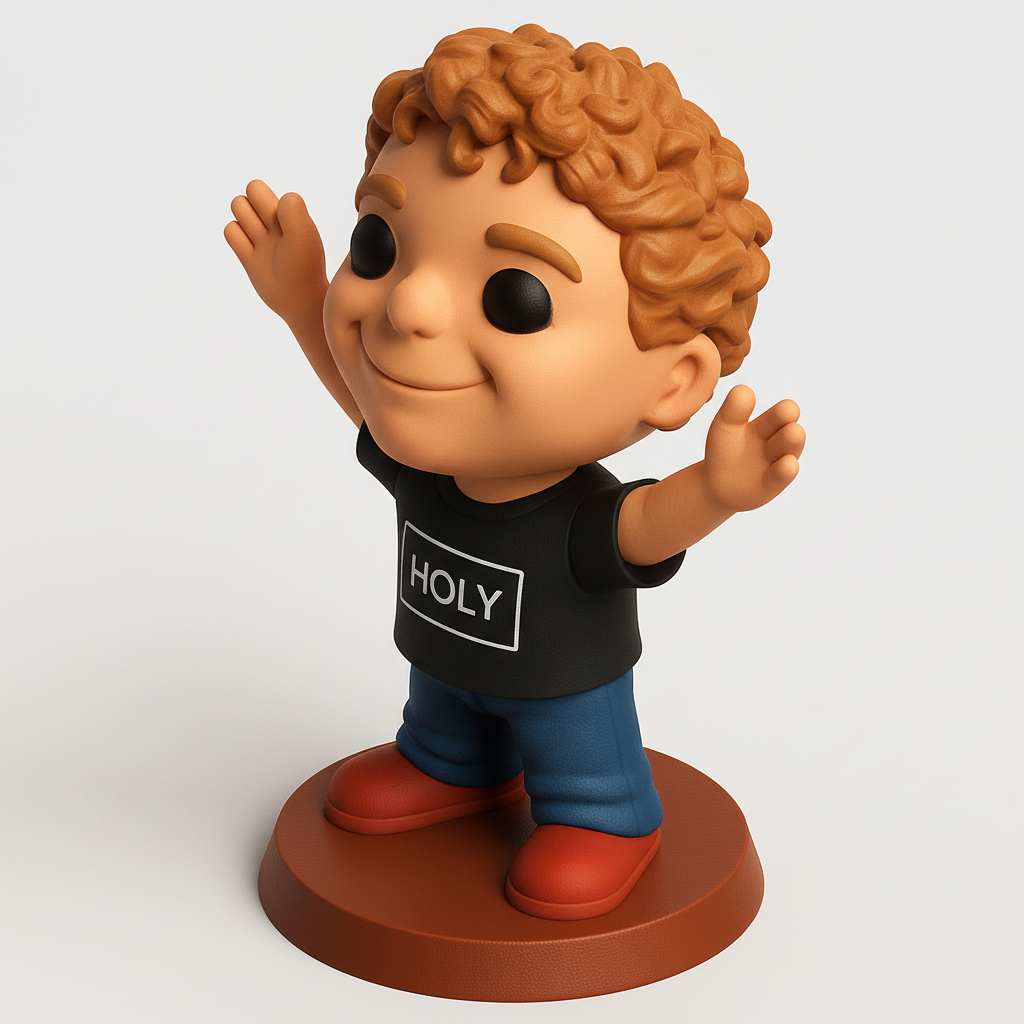 face to 3d model ai-3D portrait printing from photo_Joyful 'HOLY' Figurine: Perfect Desk Companion