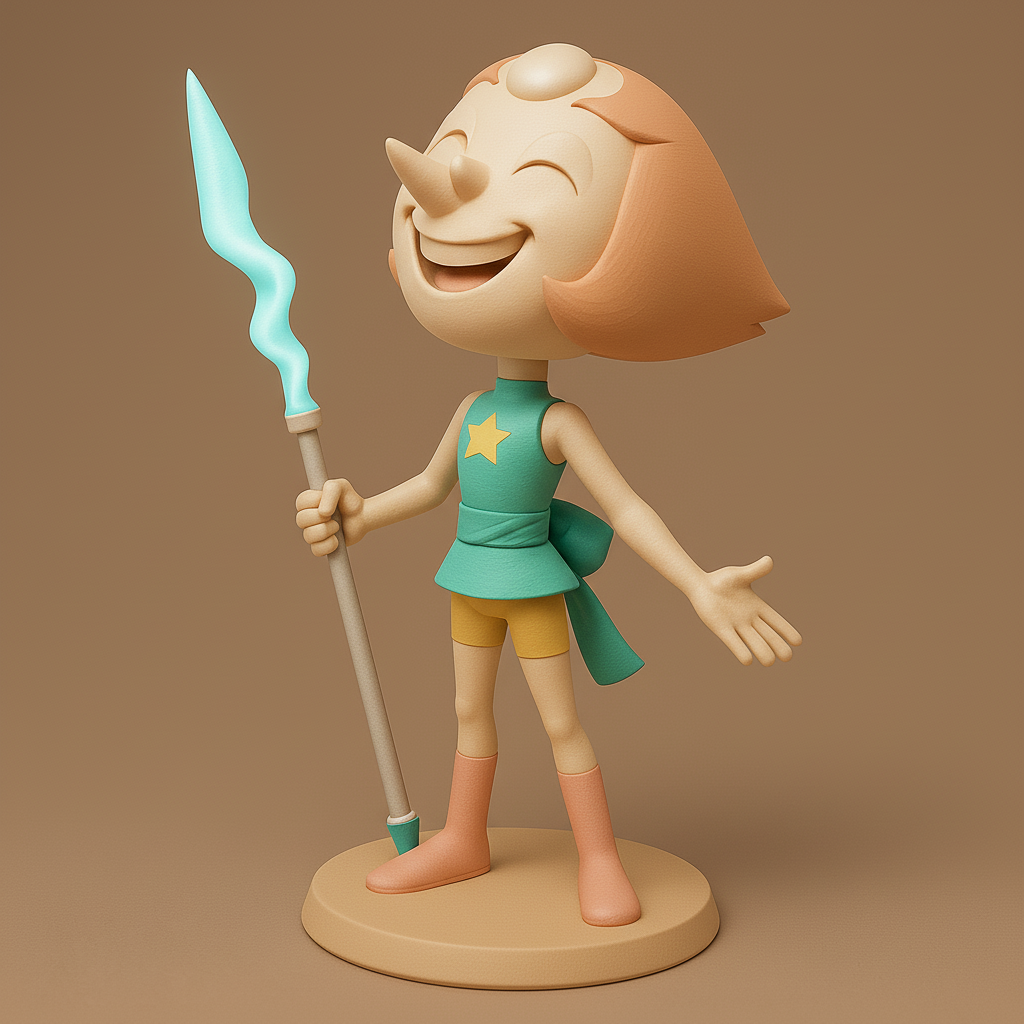 face anatomy 3d model-create 3d face model from photo_Cheerful Character with Staff