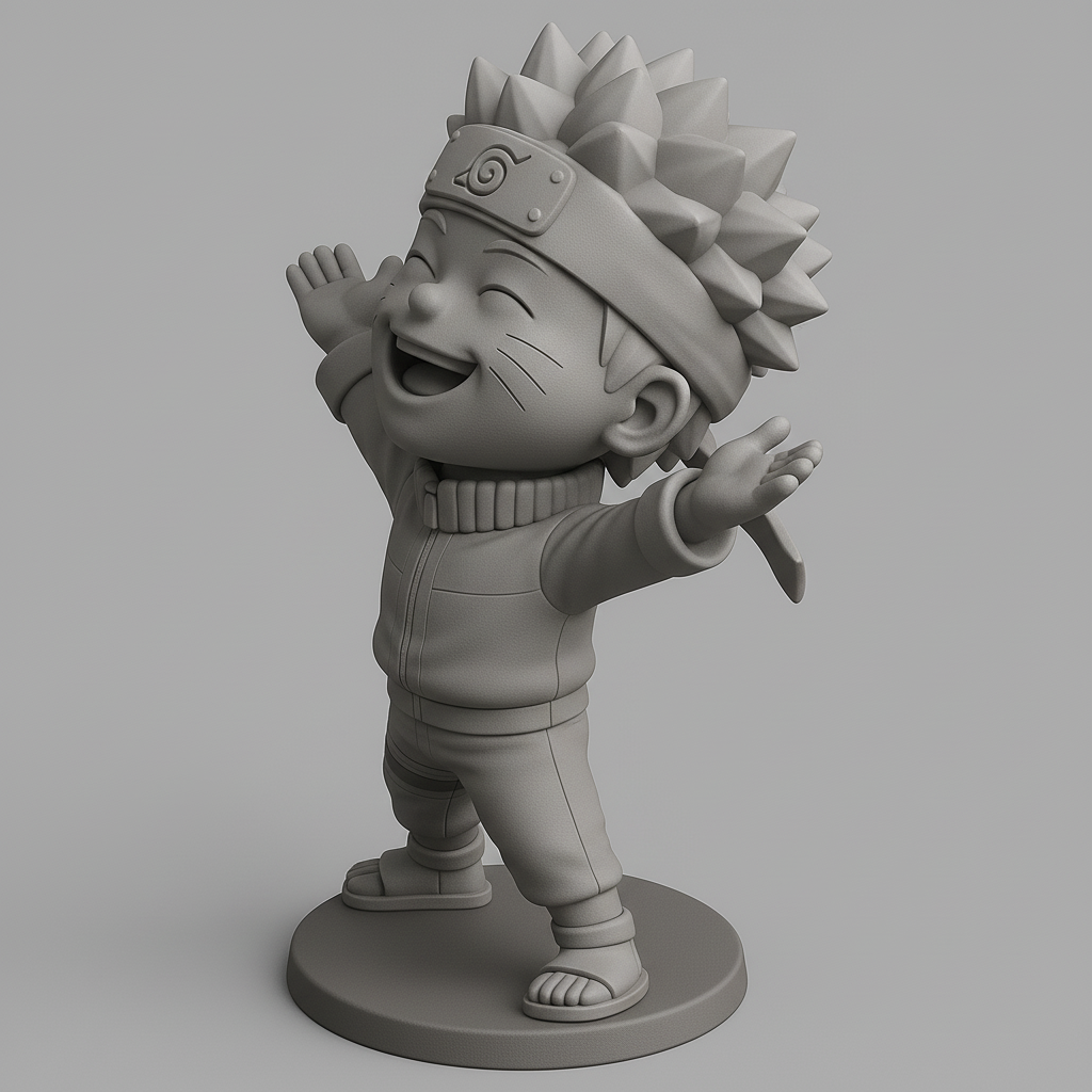 silhouette 3d printer maker-3d portrait printing_Joyful Ninja Character Model