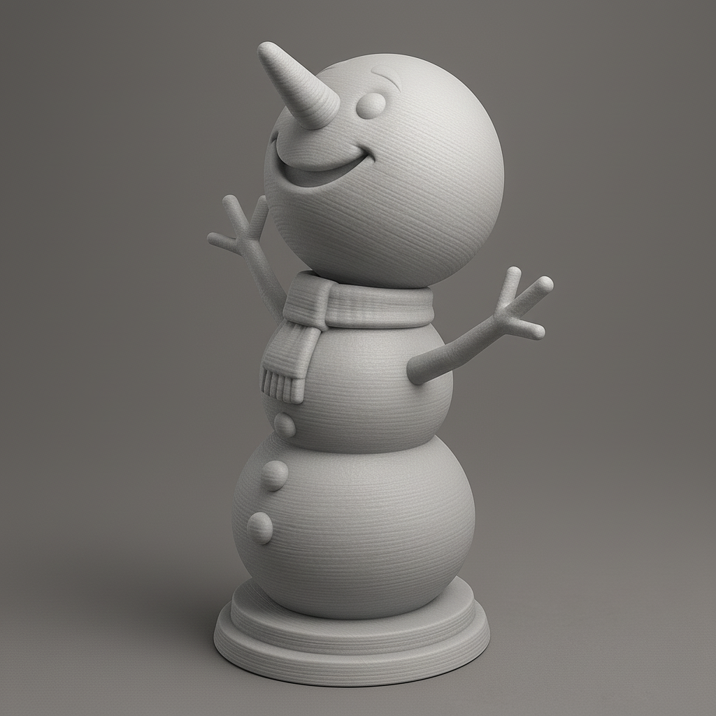 face anatomy 3d model-create 3d face model from photo_Cheerful Snowman Figurine for Festive Decor