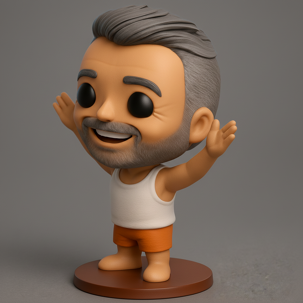 face anatomy 3d model-create 3d face model from photo_Cheerful Waving Desk Buddy 3D Print