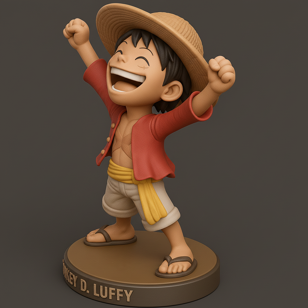face anatomy 3d model-create 3d face model from photo_Luffy Cheer: Iconic Pirate Adventure Model