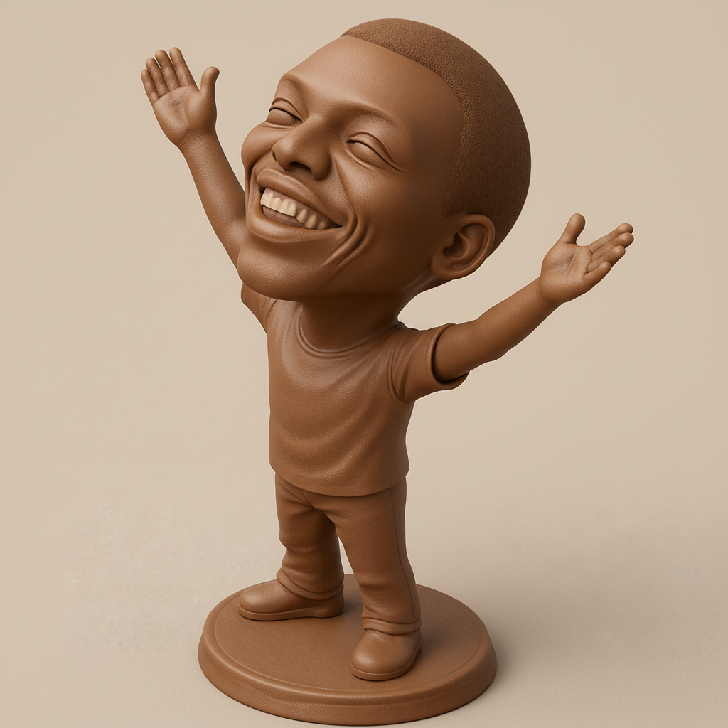 face anatomy 3d model-create 3d face model from photo_Uplifting Laughing Bobblehead - Embrace Joy!