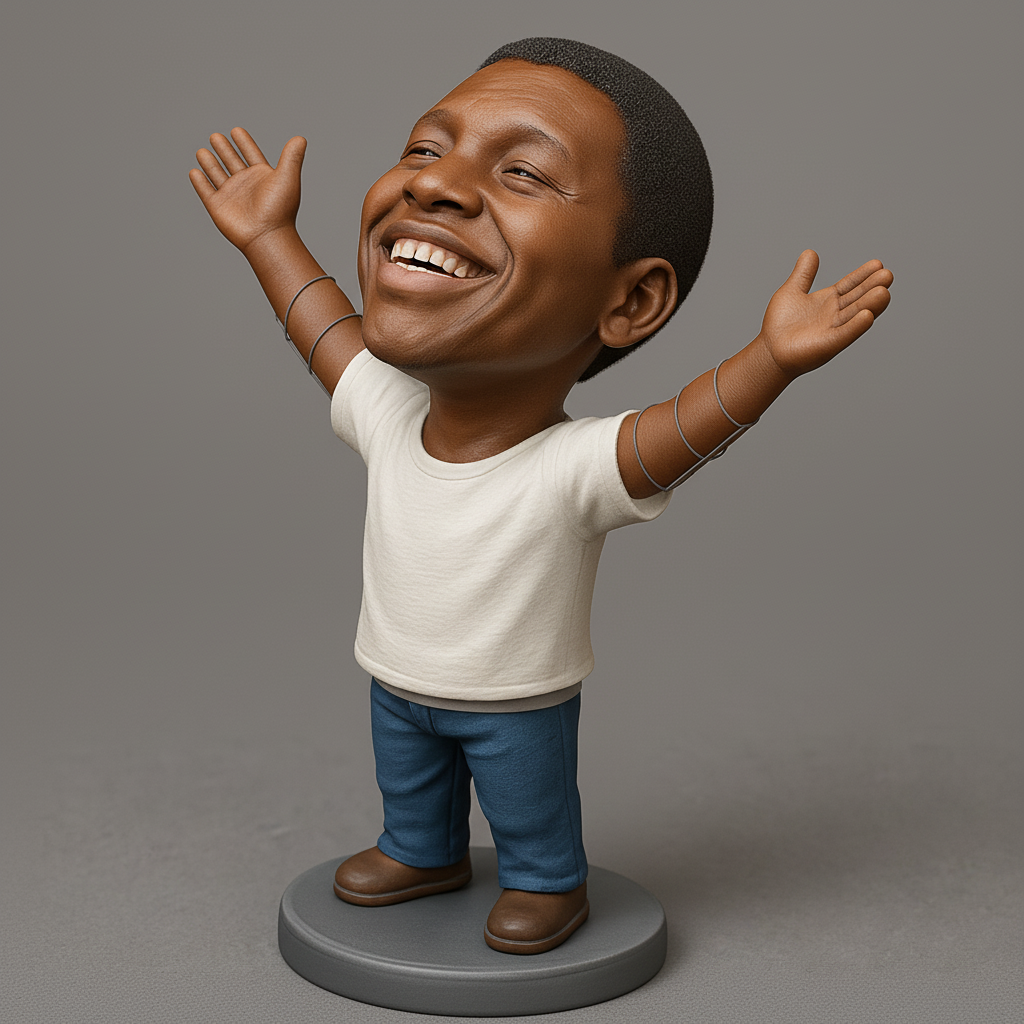 face anatomy 3d model-create 3d face model from photo_Joyful Bobblehead: Celebrate Happiness & Optimism