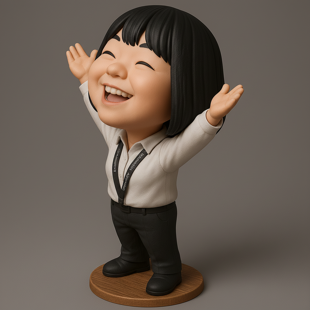 face anatomy 3d model-create 3d face model from photo_Joyful Figurine with Outstretched Arms