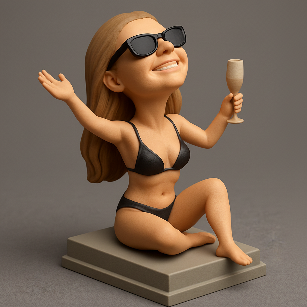 silhouette 3d printer maker-3d portrait printing_Sunny Vacation Bobblehead: Celebrate Summer!