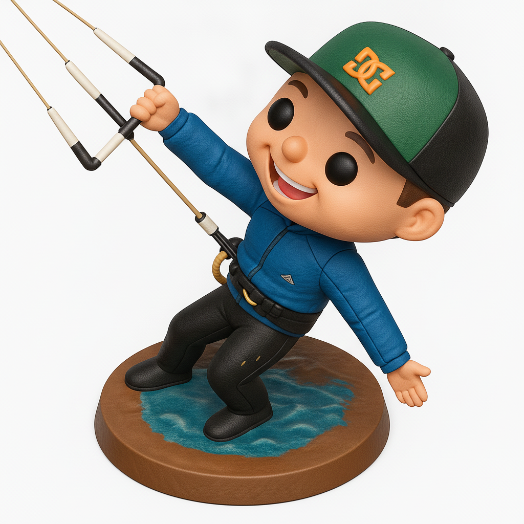face anatomy 3d model-create 3d face model from photo_Ride the Waves: Dynamic Kitesurfer Collectible Figurine