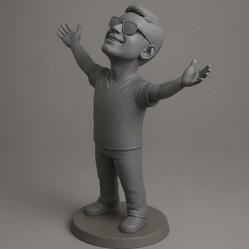 silhouette 3d printer maker-3d portrait printing_Joyful Celebrant 3D Model