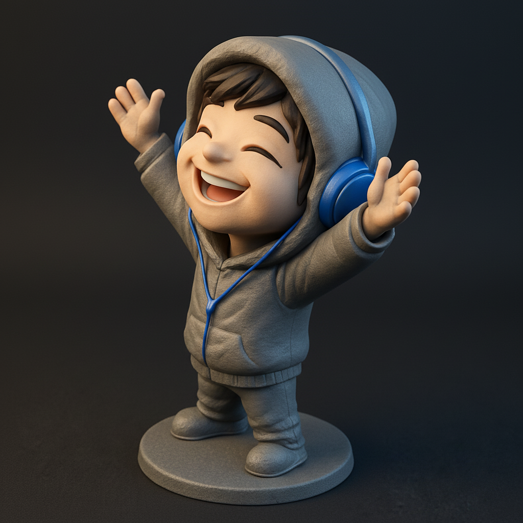 face anatomy 3d model-create 3d face model from photo_Joyful Music Fan: Celebrate & Display This Happy Vibe!