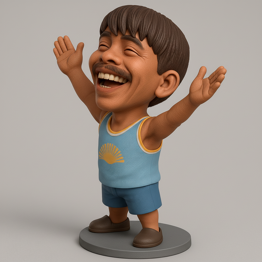 silhouette 3d printer maker-3d portrait printing_Joyful Character Figurine