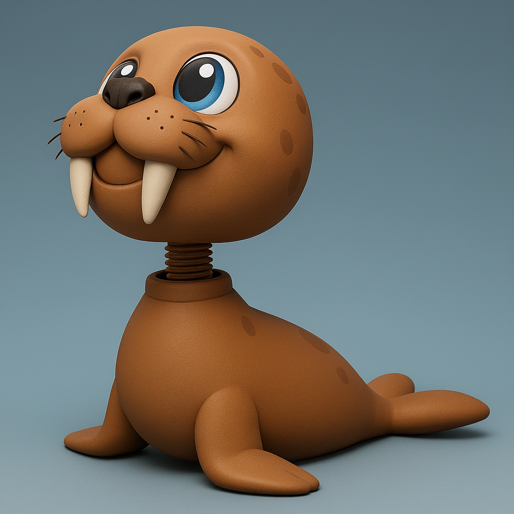 face anatomy 3d model-create 3d face model from photo_Cute Adjustable Walrus Figurine