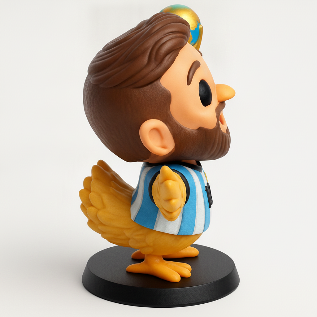 face anatomy 3d model-create 3d face model from photo_Messi World Cup Bird Champion Figurine