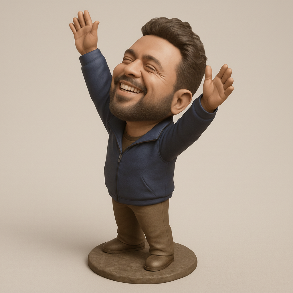 face anatomy 3d model-create 3d face model from photo_Uplifting Happy Man Figure - Spread Joy & Positivity!