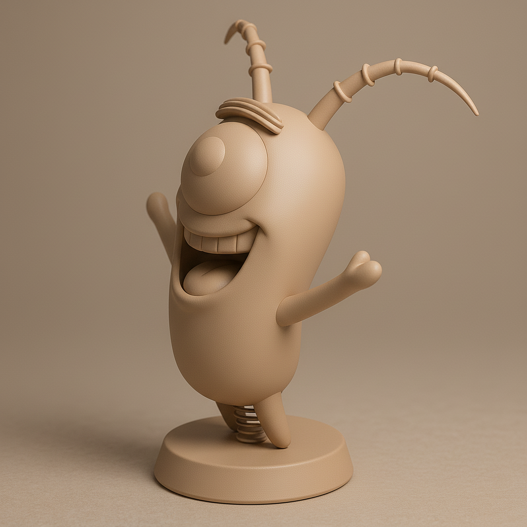 silhouette 3d printer maker-3d portrait printing_Cheerful Character Figurine for 3D Printing