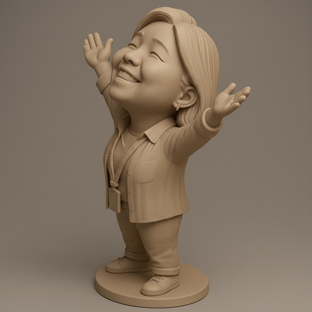 face anatomy 3d model-create 3d face model from photo_Joyful Celebratory Figure for 3D Printing