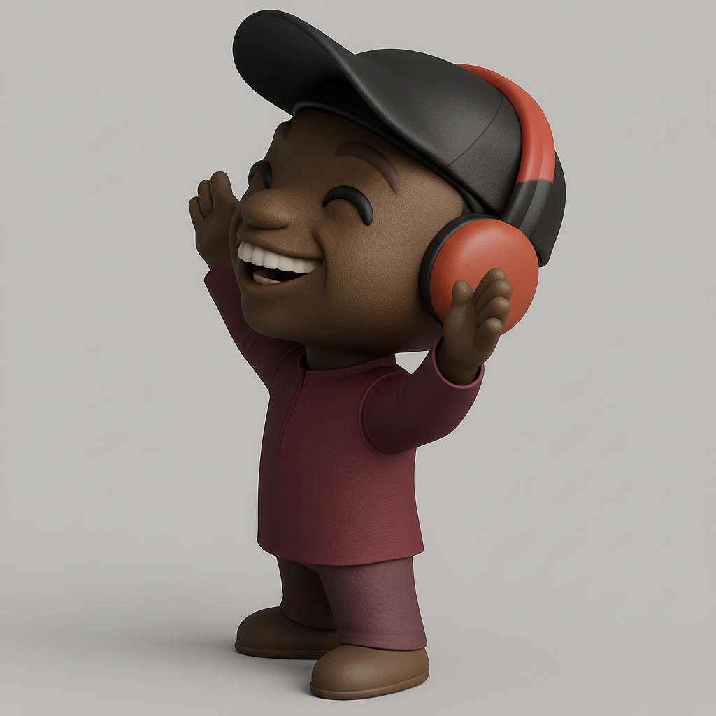 face anatomy 3d model-create 3d face model from photo_Joyful Music Lover 3D Figurine - Print Happiness!