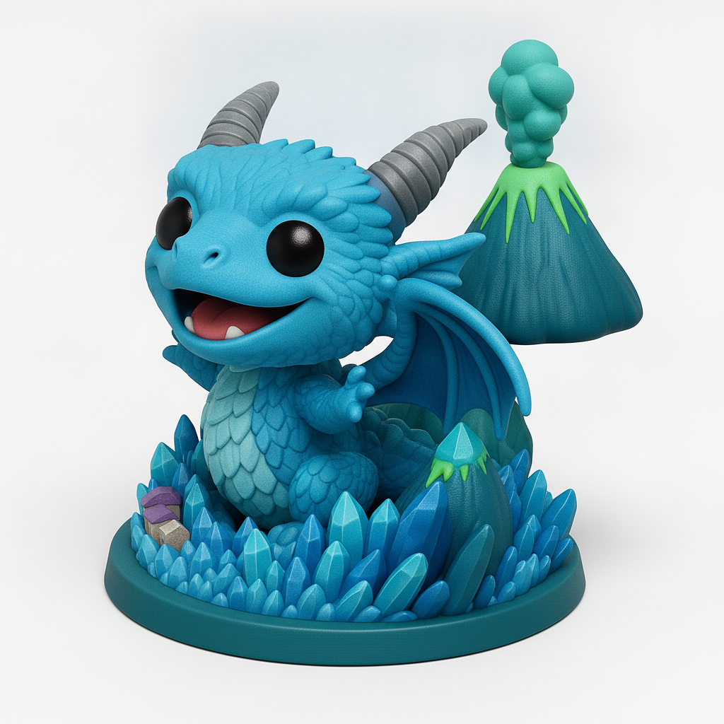 face anatomy 3d model-create 3d face model from photo_Chibi Dragon & Crystal Den: Fantasy Desk Pal