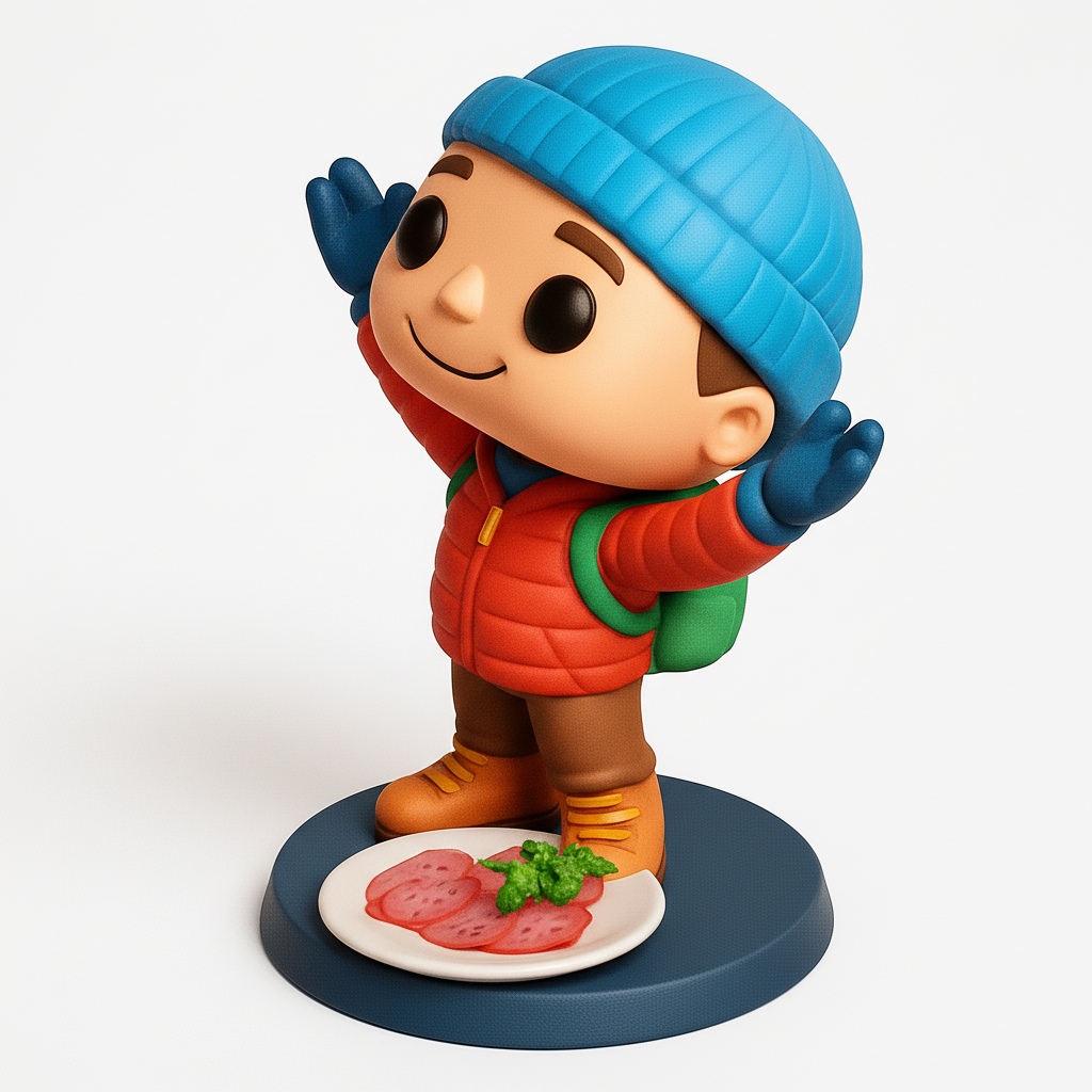 face to 3d model ai-3D portrait printing from photo_Happy Hiker & Snack Time Buddy 3D Print