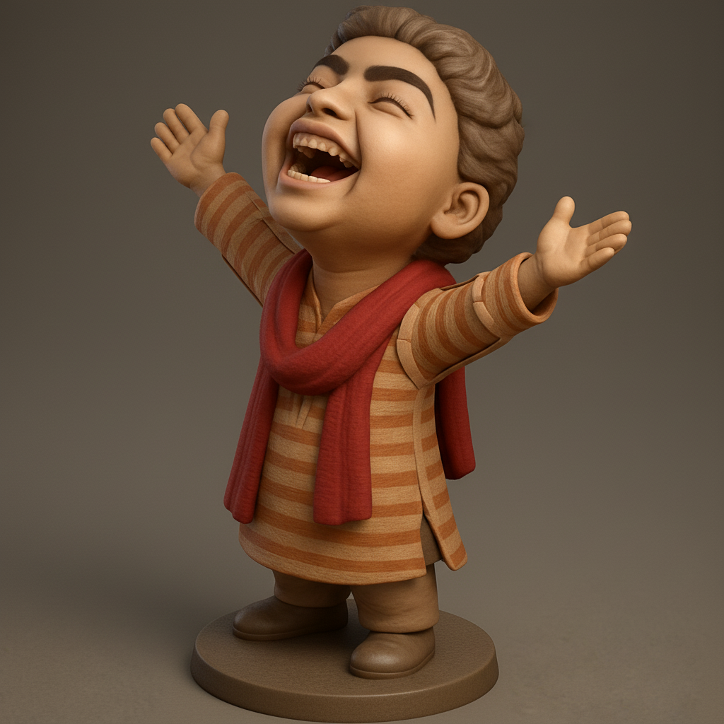 face anatomy 3d model-create 3d face model from photo_Spreading Joy: Happy Child Miniature Statue