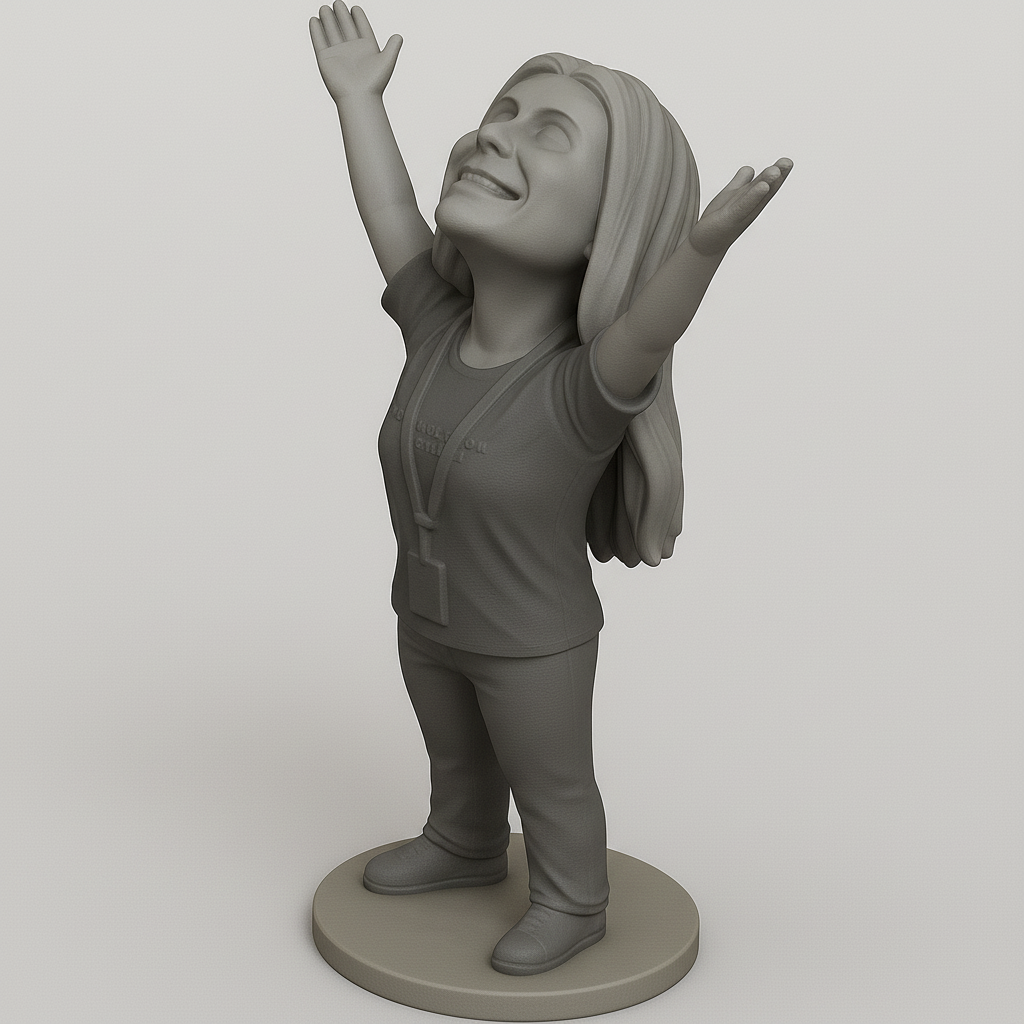 face anatomy 3d model-create 3d face model from photo_Joyful Celebratory Figure for 3D Printing