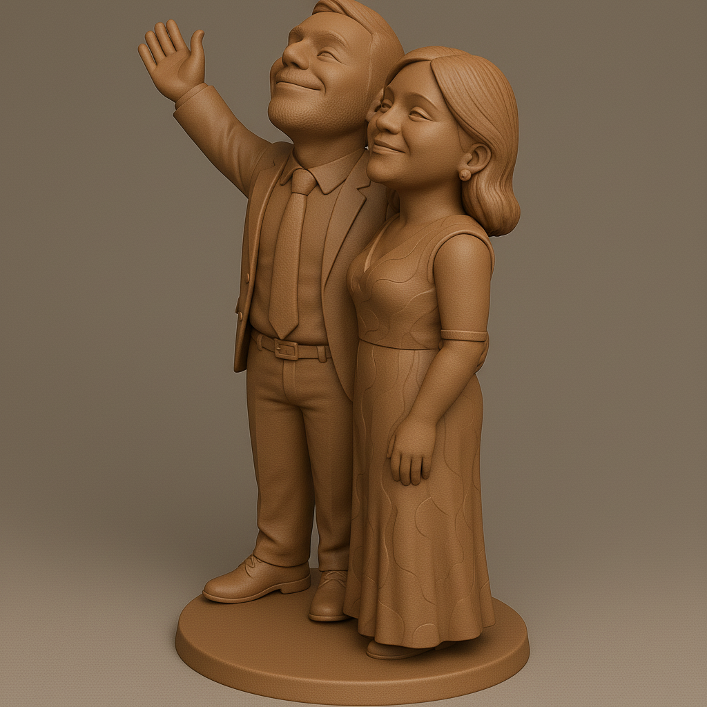silhouette 3d printer maker-3d portrait printing_Charming Couple Figurine for Your Shelf