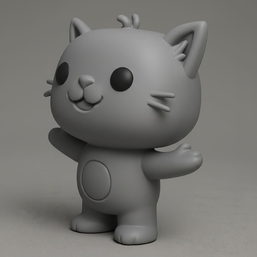 face anatomy 3d model-create 3d face model from photo_Happy Kitty Desk Pal: Your Purr-fect 3D Print!