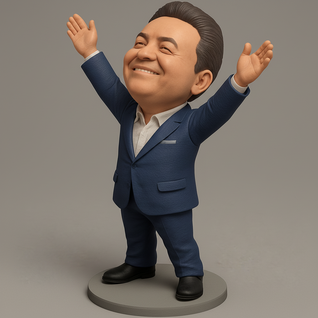 face anatomy 3d model-create 3d face model from photo_Celebration! Joyful Man Desk Decor