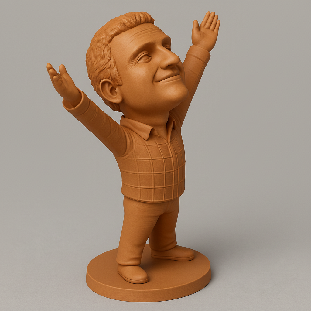 face anatomy 3d model-create 3d face model from photo_Embrace Joy: Uplifting Figure with Open Arms