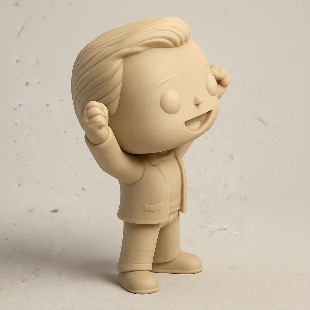 face anatomy 3d model-create 3d face model from photo_Joyful Funko-Style Figure: Easy Print & Paint