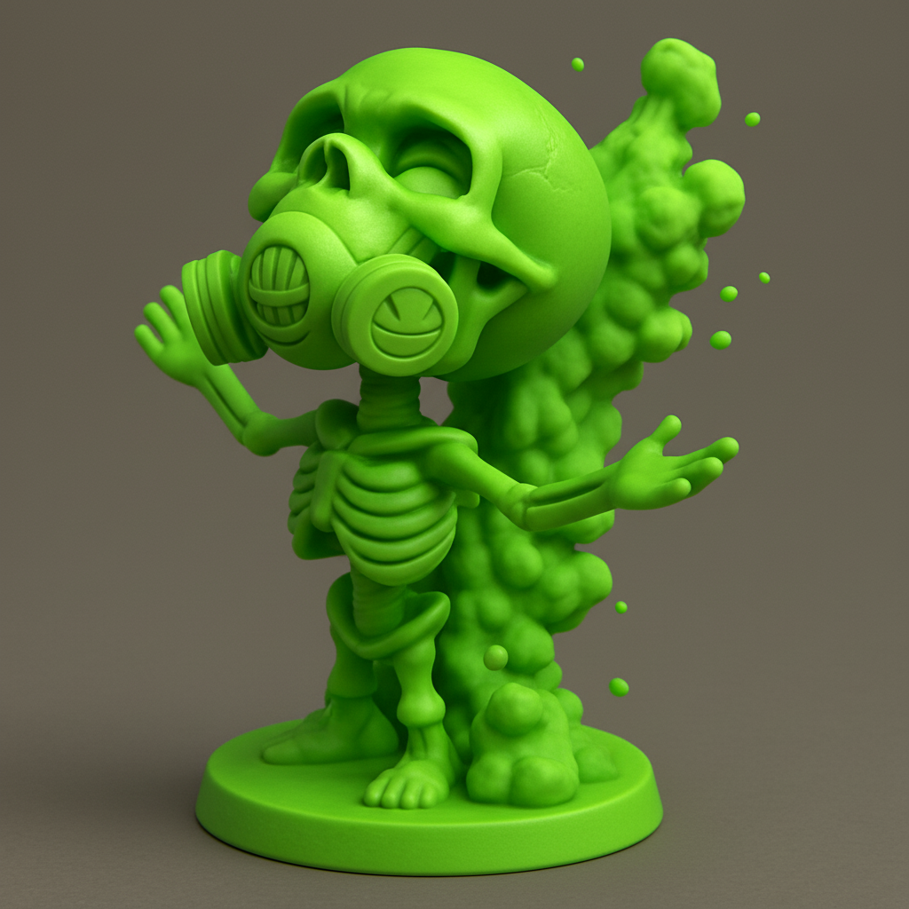 face anatomy 3d model-create 3d face model from photo_Vibrant Gas Mask Skeleton: Quirky Desk Decor & Collectible