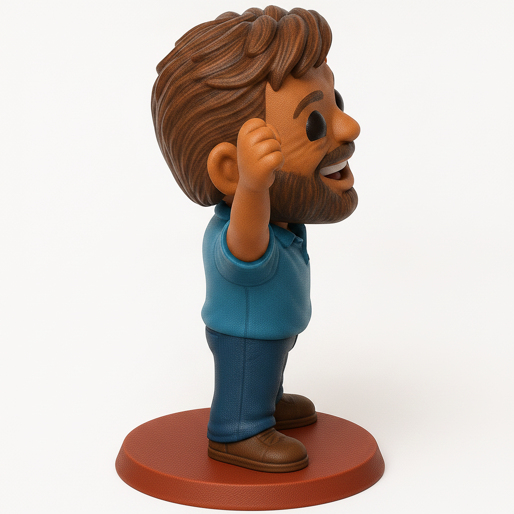 face anatomy 3d model-create 3d face model from photo_Joyful Victory Man Figurine - Celebrate Success!