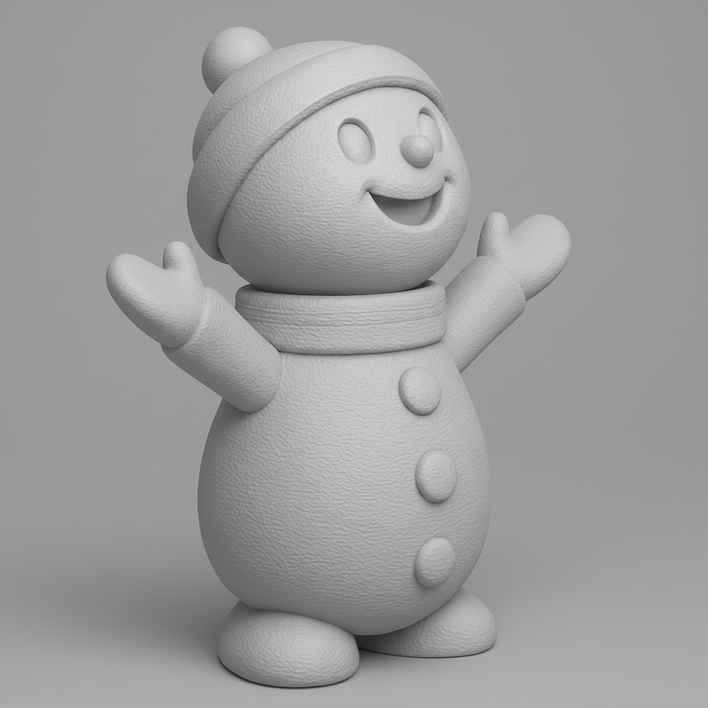 face anatomy 3d model-create 3d face model from photo_Smiling Snowman Buddy - Perfect Festive Print