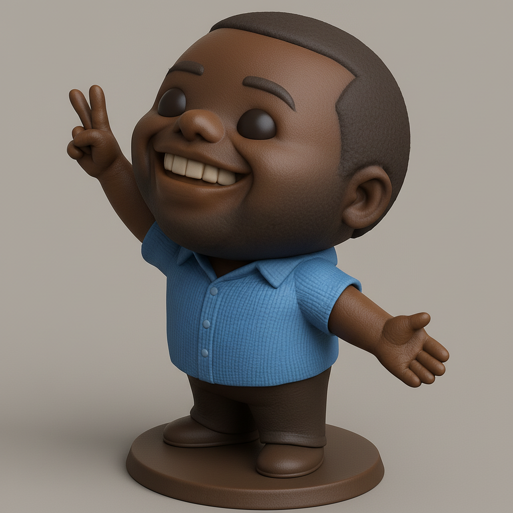 face anatomy 3d model-create 3d face model from photo_Joyful 'Peace' Bobblehead Figurine - Spread Happiness!