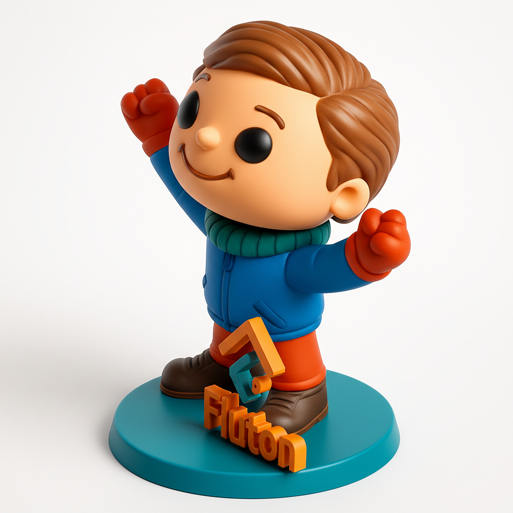 face anatomy 3d model-create 3d face model from photo_Happy Fluton Mascot: Cheerful Desk Buddy Figurine